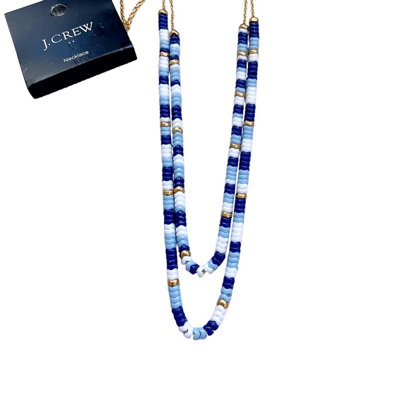 J. Crew Two Layer Chevron Beaded Necklace - Picture 2 of 3